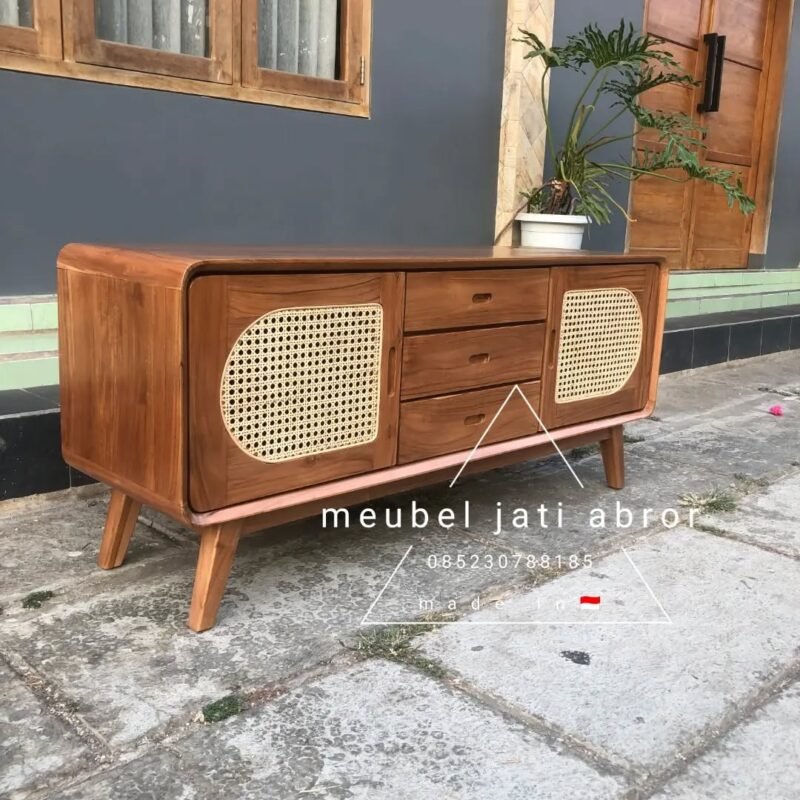 Buffet Retro Pintu Rotan