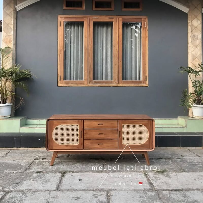 Buffet Retro Pintu Rotan - Gambar 2