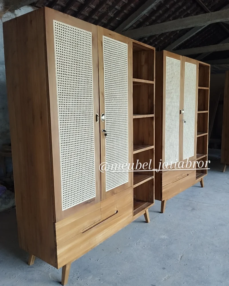 lemari mix pintu rotan